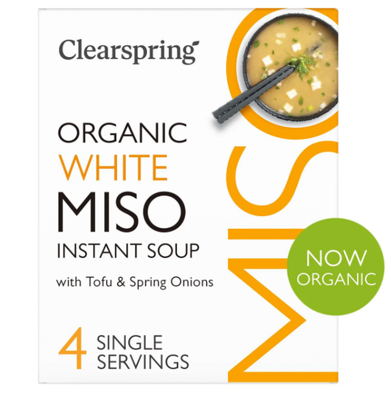 Organic Japanese Mellow White Instant Miso Soup with Tofu & Spring Onions (4 x 8g)