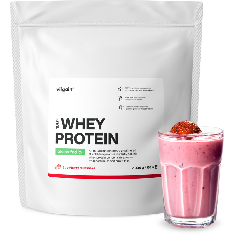Grass Fed Whey Protein Strawberry Milkshake Protein Nutrition Powder - 2000g