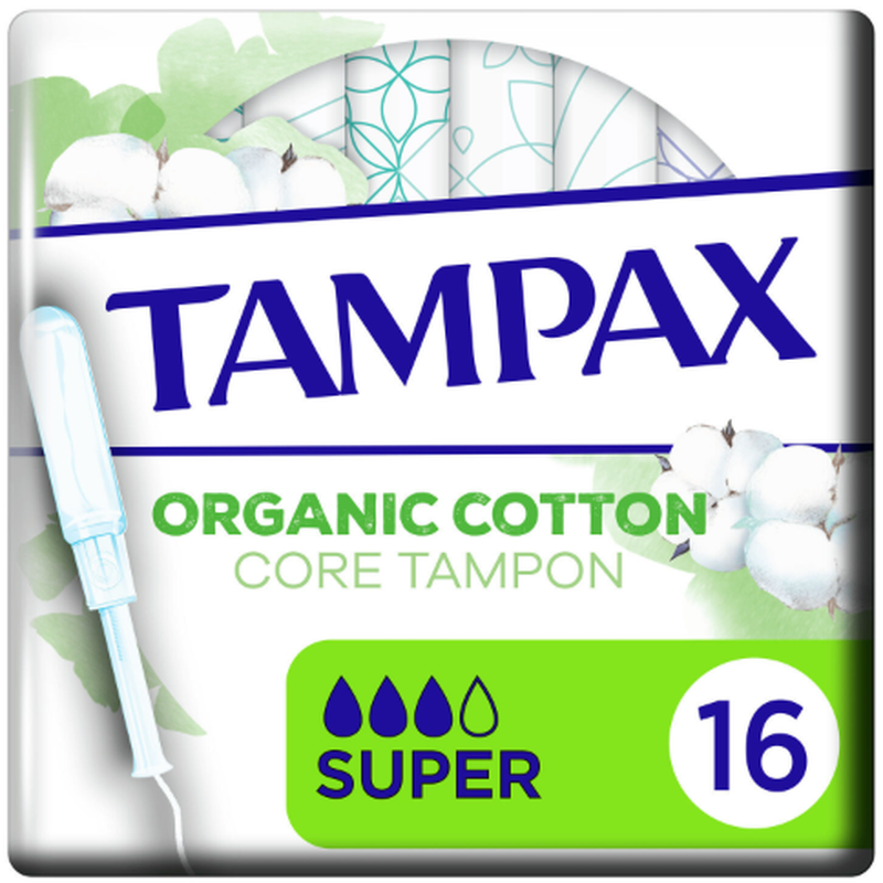 TAMPAX Cotton Protection Tampons Super Absorbant - Boîte de 16 Tampons