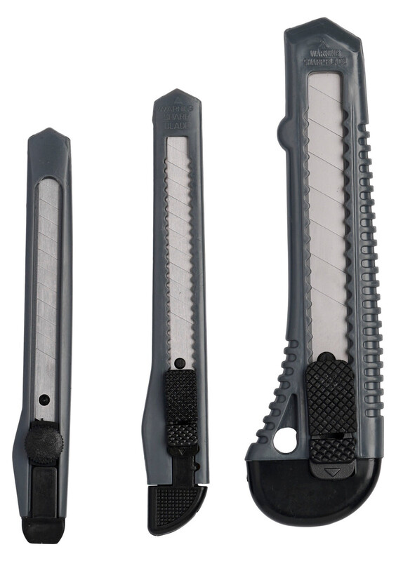 PROBUILDER Cutter-Messer-Set, 3-teilig, Schwarz/Grau