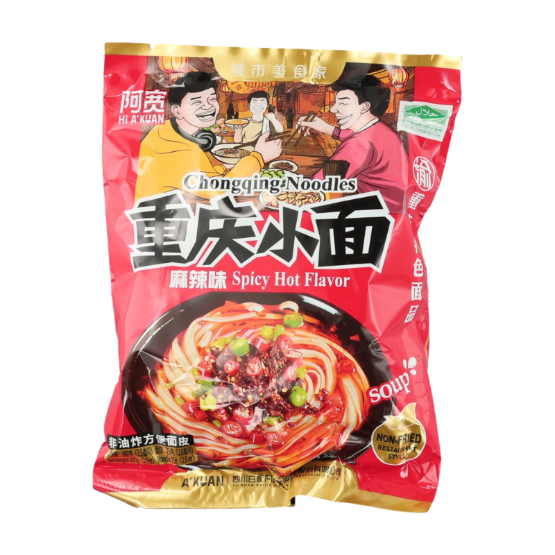 A'Kuan Chongqing Noodles Bag Spicy Hot 100g