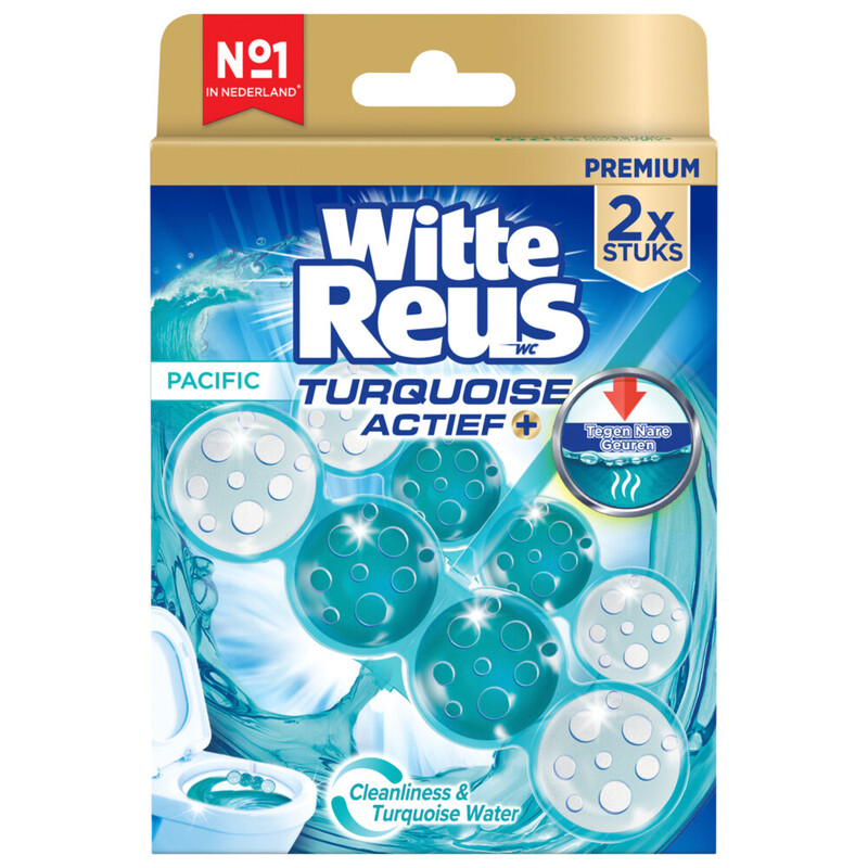Witte Reus Toiletblok - Actief Turquoise 2 st.