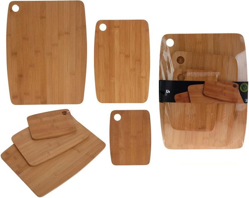 Excellent Houseware Ensemble de planches à découper naturelles en bambou épais pour la maison, ensemble de 3 pièces