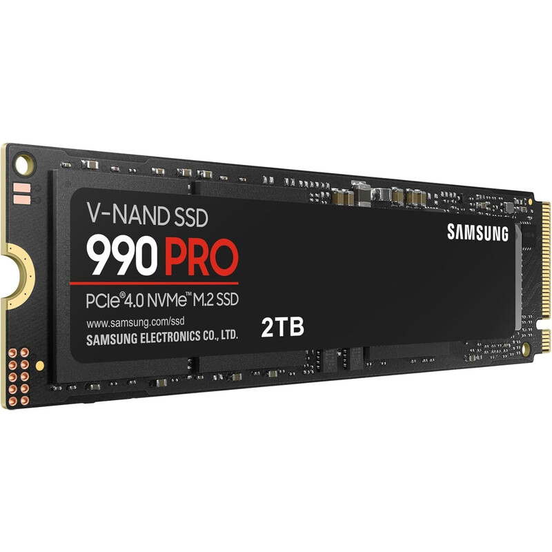 Samsung 990 Pro(Mz-V9P2T0BW) 2TB NVMe SSD, PCIe Gen4, M.2 Interface, 2280, Read 7450 Mb/s, Write 6900 Mb/s, 5 Year Warranty