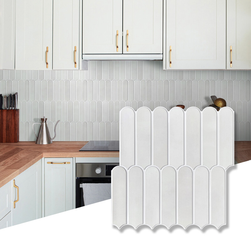 Commomy Grijswitte Visschubben 3D Wandpanelen, PVC Zelfklevende Wandstickers, 30 x 30 cm, 10 Stuks, Waterdicht & Gemakkelijk Te Reinigen, Zelfklevende Decoratieve Wandafwerking Voor Badkamer, Keuken, Woonkamer & Slaapkamer