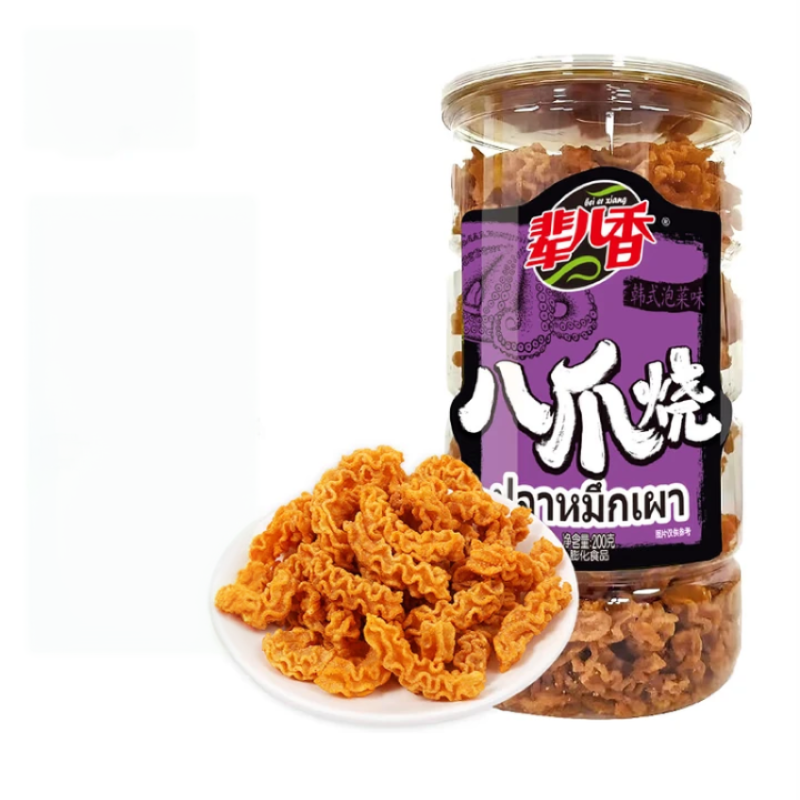 Beierxiang Octopus Shaped Crackers Korean Kimchi Flavour 200G