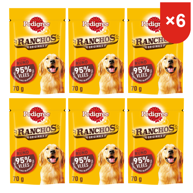 Pedigree Friandises séchées pour chiens Saveur bœuf 70 g * 6