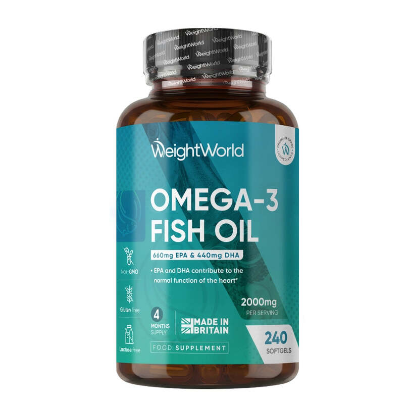 WeightWorld Omega-3-Fischöl 2000 mg, 240 Weichgelkapseln