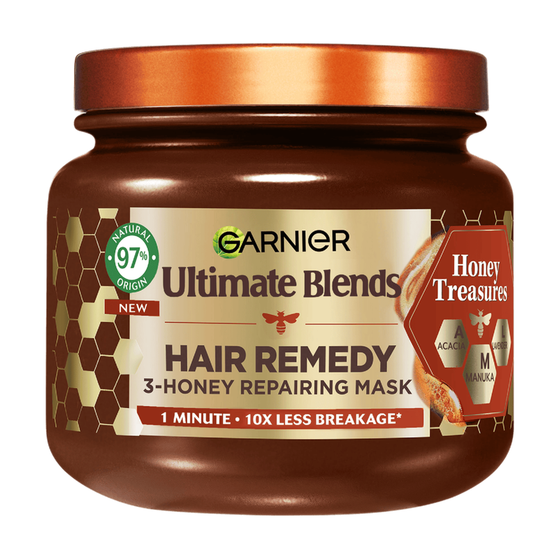Garnier Ultimate Blends Honey Treasures Hair Remedy Strengthening Mask 340Ml - Image 3