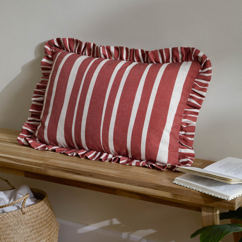Cushion Camron Stripe Rectangle Red 46x60cm