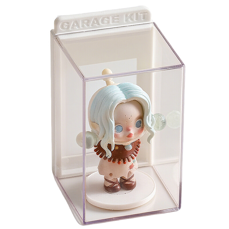Blind Box Figurine Transparent Display Box - White 2 + Yellow 2