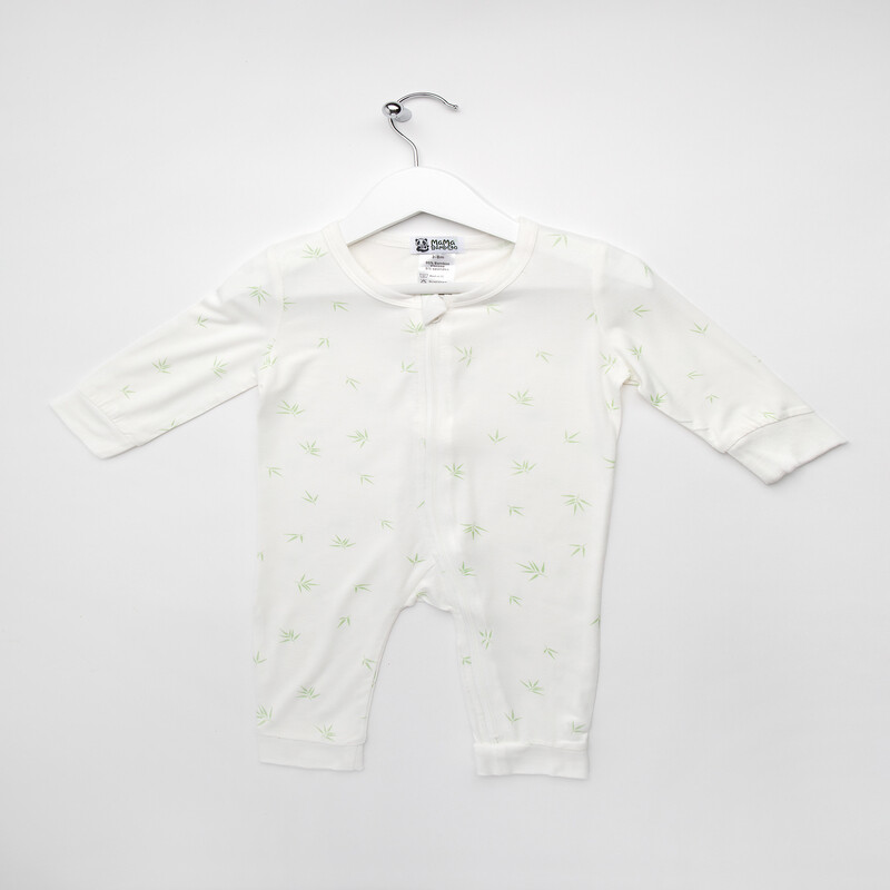 Babygrow 9-12 Months White Bamboo Print