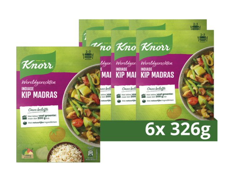 knorr Indian Chicken Madras - 6 x 326 g