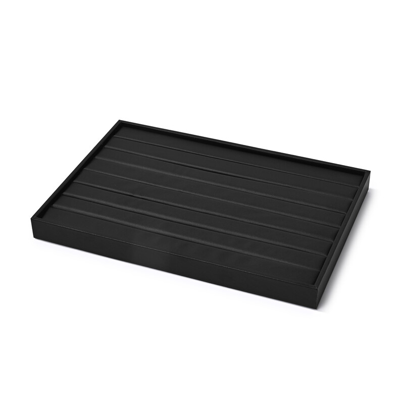 Oirlv PU leather jewelry tray, black jewelry organizer, ring and earring display, necklace and bracelet storage display, jewelry presentation accessories