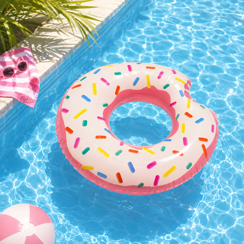 Aufblasbarer Donut-Poolring rosa 94 x 94 cm