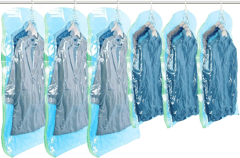Hanging Vacuum Storage Bags Space Saver Bags, Vacuum Sealer Bags for Clothing, Suits