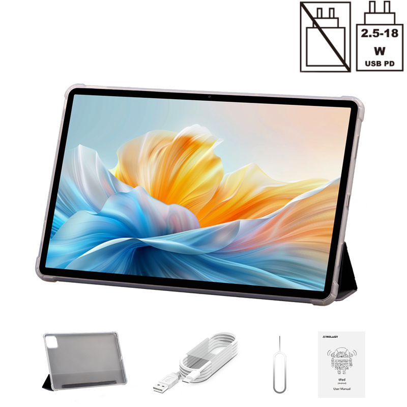 TECLAST T70 Pro 14"Android16 Tablet,2.2K,Helio G100,48GB(8GB+40GB virtueel) RAM+128GB ROM,PC/Android Modus,Dual 4G,10000mAh,18W PD,WiFi 5,BT5.2, inclusief foliohoes
