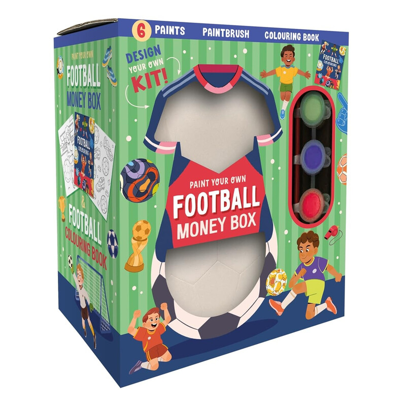 Paint Your Own Football Money Box Craft Kit - DIY Soccer Piggy Bank Arts & Crafts Toy for Kids Painting Supplies
