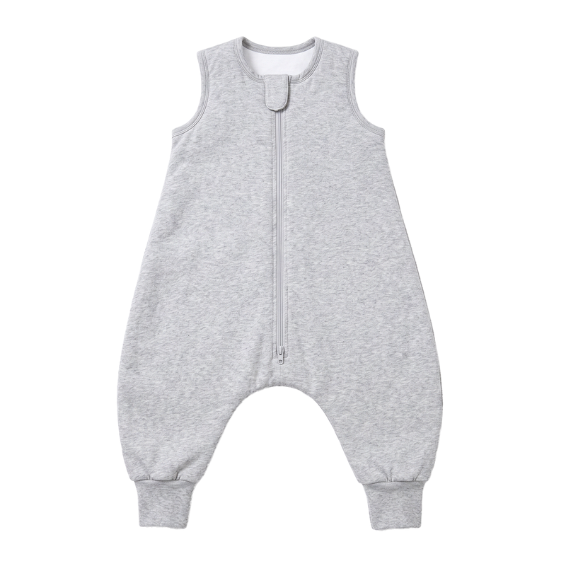 Vowia 100% katoen warme winter slaapzak voor baby's met voetjes 2,5 TOG - grijs L