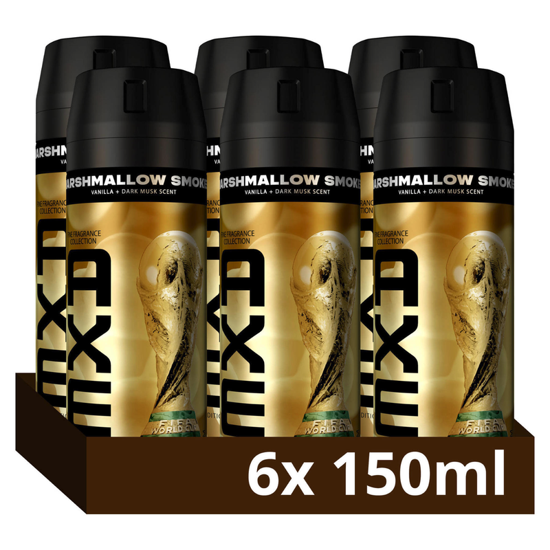 AXE Fine Fragrance Collection Premium Deodorant Bodyspray - Marshmallow Smoke FIFA Limited Edition - verrijkt met essentiële oliën - 6 x 150 ml