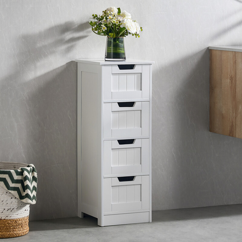Bath Vida Bathroom Storage Unit Priano 4 Drawers White