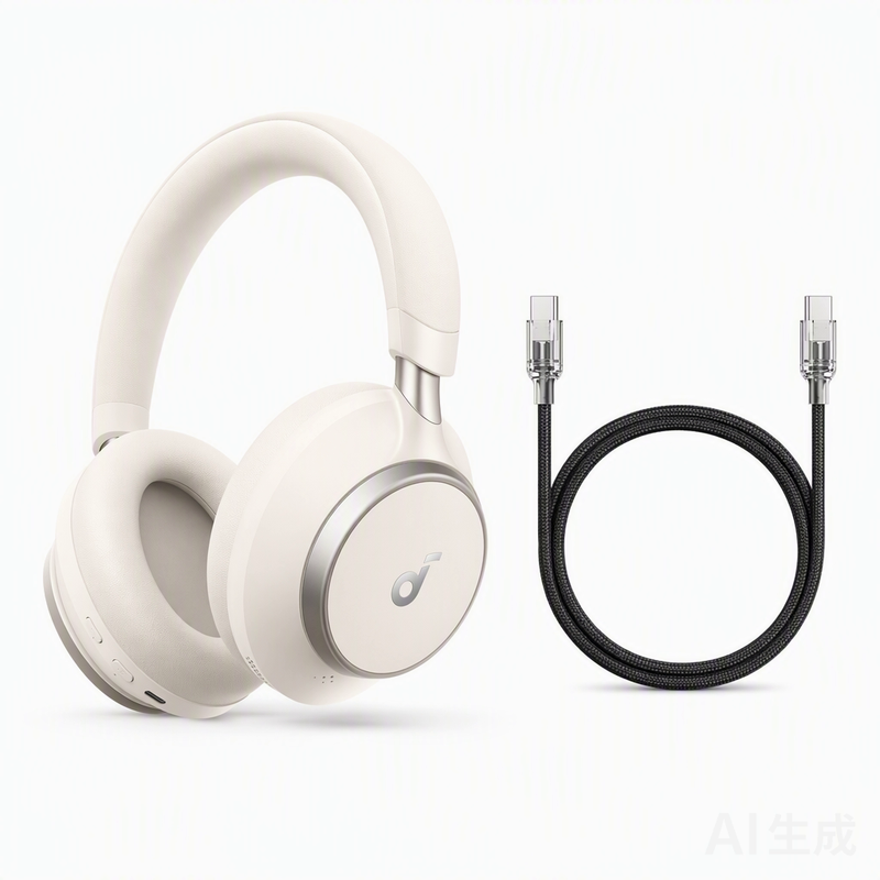 Soundcore by Anker Space One Pro Kabellose Kopfhörer+PAVAREAL Q51CTC 100 W Schwarz Ultraschnellladendes Datenkabel