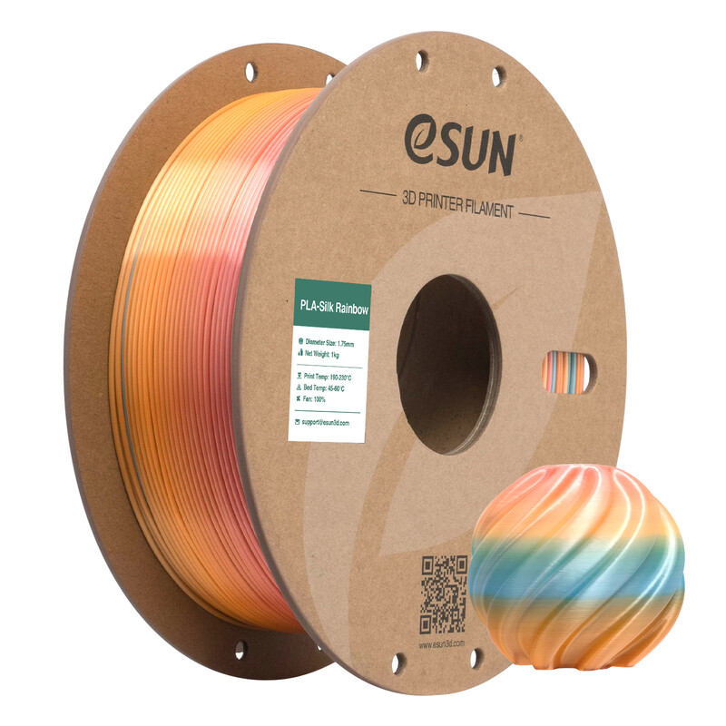 eSUN Regenbogen Seide PLA 3D Filament 1,75 mm - Drachenpalast 1 kg, Seidentextur, Regenbogenfarbe, Hochgeschwindigkeitsdruck 3D Material für die meisten Drucker