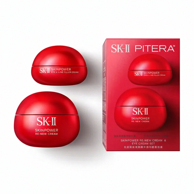 SK-II Skinpower Re New Creme & Augencreme Set, Rot