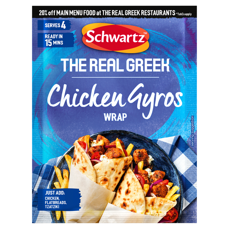 Schwartz The Real Greek Chicken gyros Wrap Recipe Mix 20g