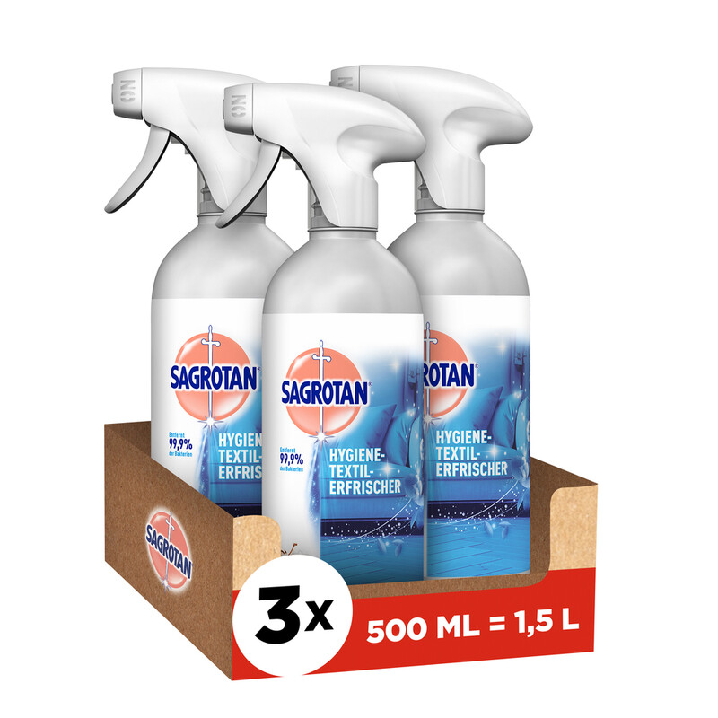 Sagrotan Hygiene-Textilerfrischer Frische Wäsche 500ml x3