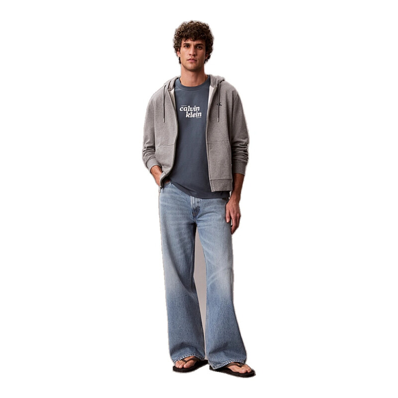 Calvin Klein Men's Dark Jeans Relaxed Logo T-Shirt - Slate