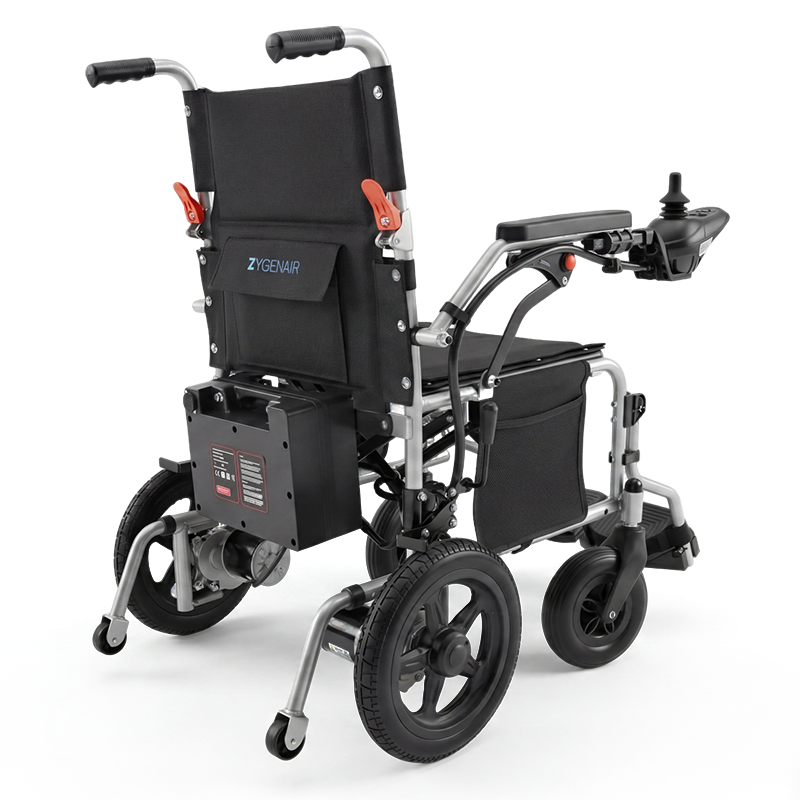 ZYGENAIR [zomeraanbiedingen - met levering de volgende dag] YF001 duurzame 18 inch elektrische rolstoel voor volwassenen, lichtgewicht opvouwbare elektrische rolstoel met 500 W motoren, 13 Ah accu, bereik van 15 mijl, voor alle terreinen (zilver)