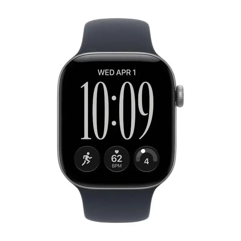 Apple Watch Series 12 GPS 42 mm Space Grau Aluminiumgehäuse mit Marineblau Sportarmband - M/L