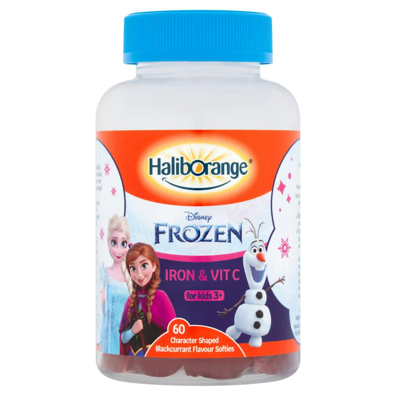 Haliborange Red Disney Frozen Iron & Vit C 60 Character Shaped Blackcurrant Flavour Softies For Kids 3+