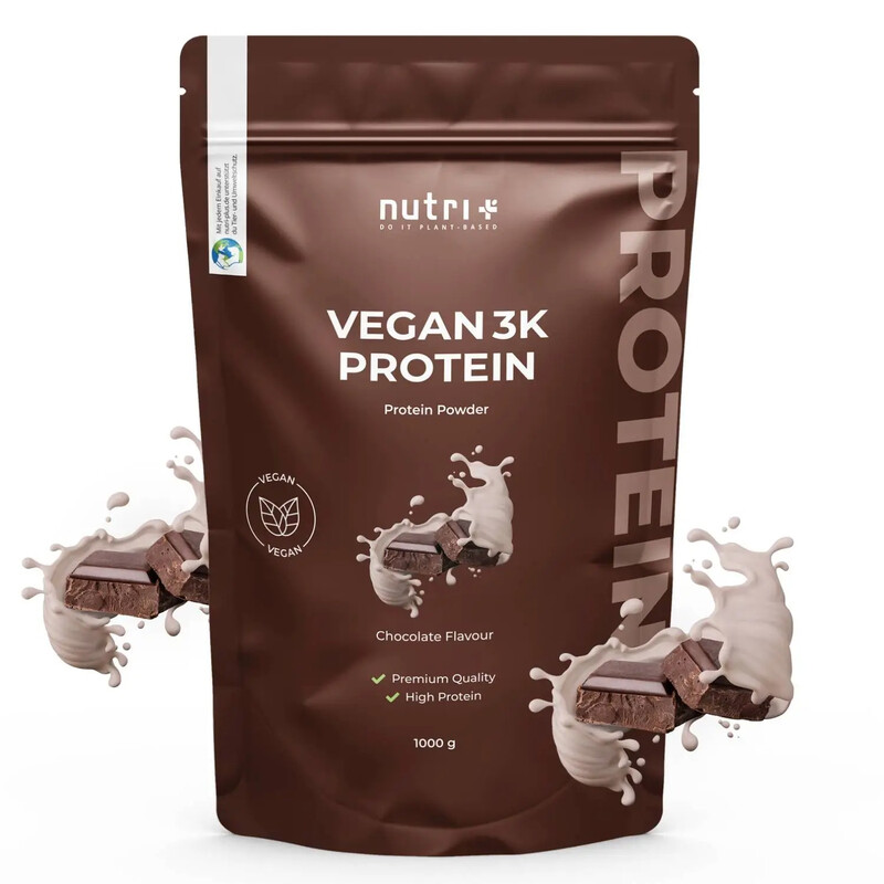 Nutri+ 3K Proteinpulver Vegan 1 kg Schokolade