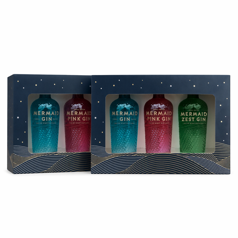Pack of 2 - All Gin Trio Gift Set (1 x 5cl London Dry Gin 42% ABV, 1 x 5cl Pink Gin 38% ABV, 1 x 5cl Zest Gin 40% ABV)
