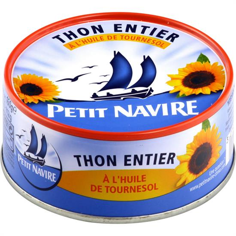 Thon Entier À 'huile De Tournesol Petit Navire La Boite De 112 G Net Égoutté