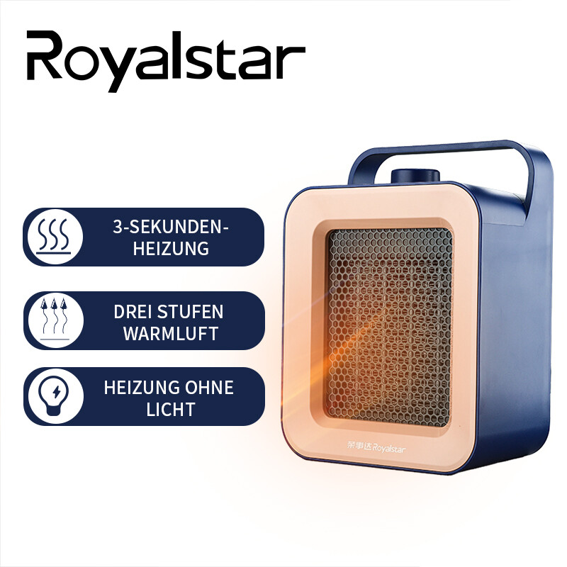 Royalstar ventilatorkachel, elektrische kachel, snel verwarmen in 3 seconden, 1500 W vermogen, meervoudige veiligheidsbescherming, S790W