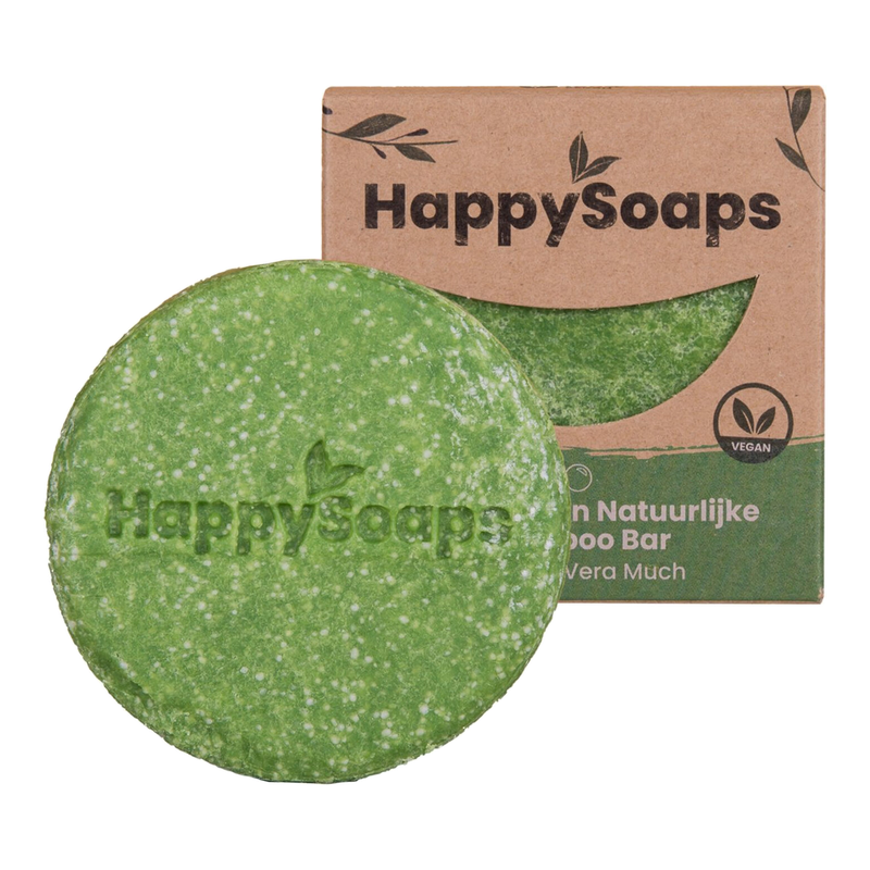 HappySoaps shampoobar - Aloe You Vera - beschadigd, normaal en vet haar - 100% plasticvrij, natuurlijk en veganistisch - 70 g