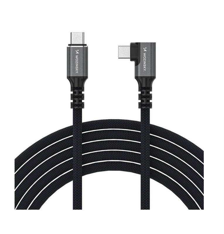 Wozinsky WPS1-UY41S USB-C Thunderbolt 4 240W Winkelkabel 1,5m 4K - Schwarz