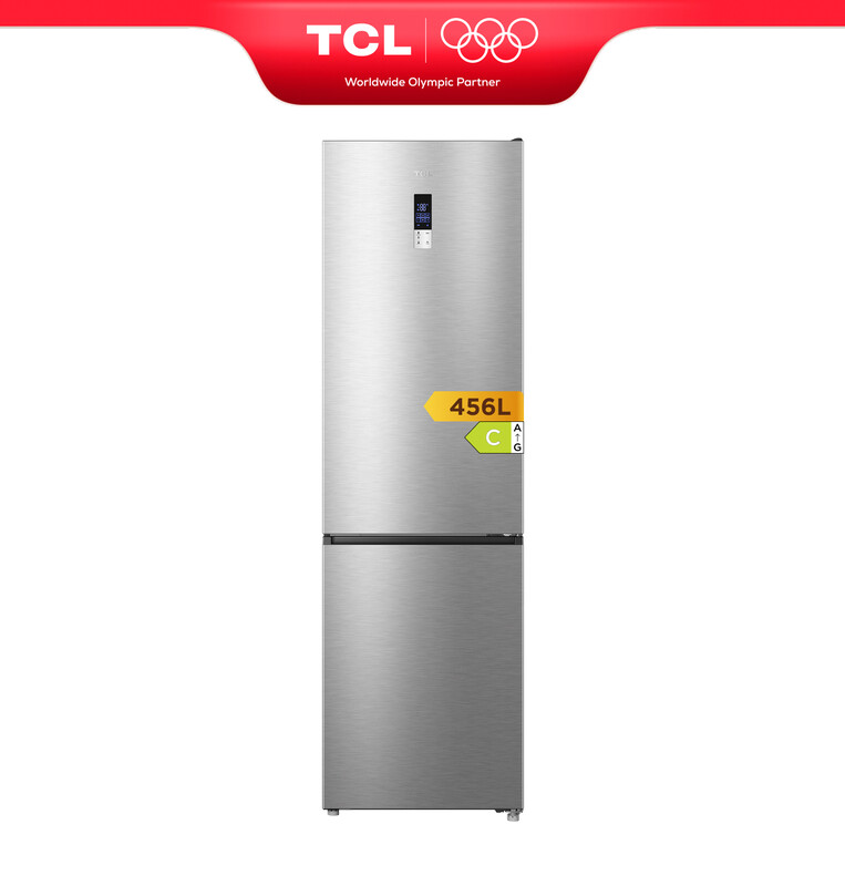 TCL MEGA SPACE Serie Kühl-Gefrierkombination 456 L (Energieklasse C) in Silber | Kühlschrank mit No Frost