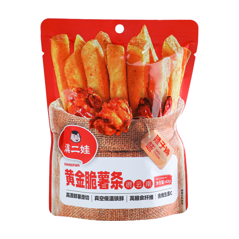 Dianerwa Goldene knusprige Kartoffelsticks (Scharfer Hähnchengeschmack), 40 g