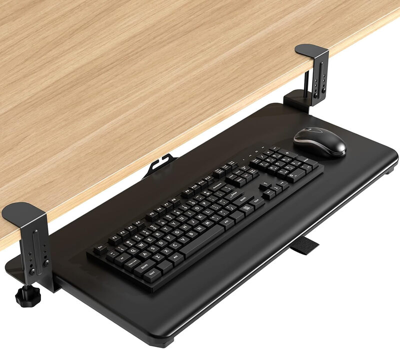 Under Desk Keyboard Tray, Pull Out Table Extender Keyboard Tray for THK 8-50mm, Multi