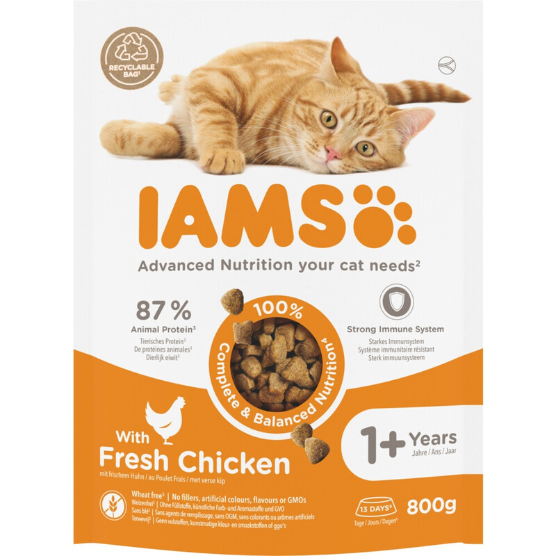 Iams Vitality kattenvoer volwassen met verse kip [hoeveelheid/verpakkingsgrootte]