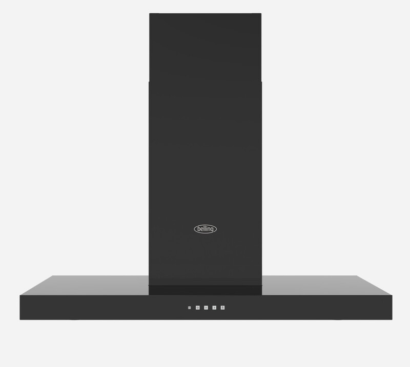 COOKCENTRE CHIM 90T BLK 90cm Chimney Cooker Hood, Ducted and Recirculation