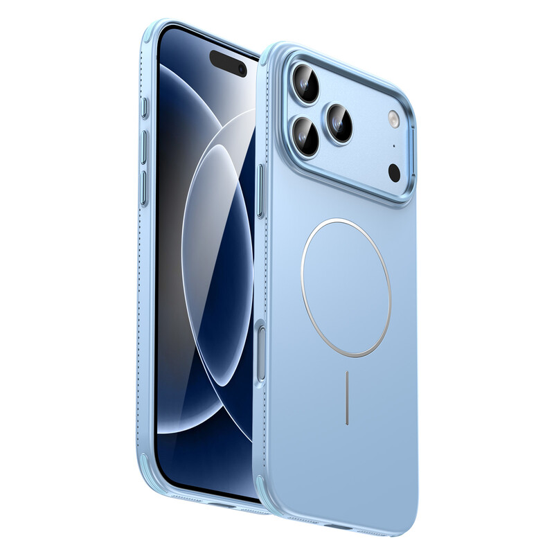 IM-CHEN iPhone 18 Pro Max hoesje, Compatibel met 17 Pro Max Edge warmteafvoer, MagSafe magnetische ring, Slanke versie, Hemelsblauw, 1 stuk