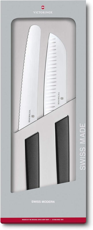 Victorinox Zwitserse Moderne Keukenmes Set - 2 stuks, 22 cm Taartmes&17 cm Santoku Mes