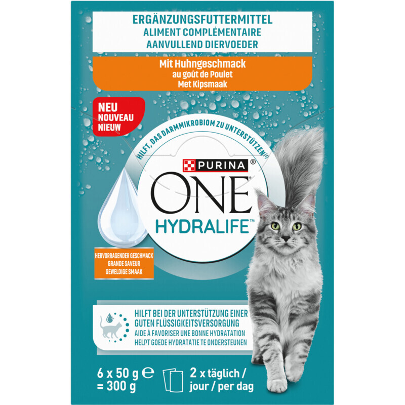 Purina ONE Hydralife Aanvullende Voeding Voor Volwassen Kat Kip