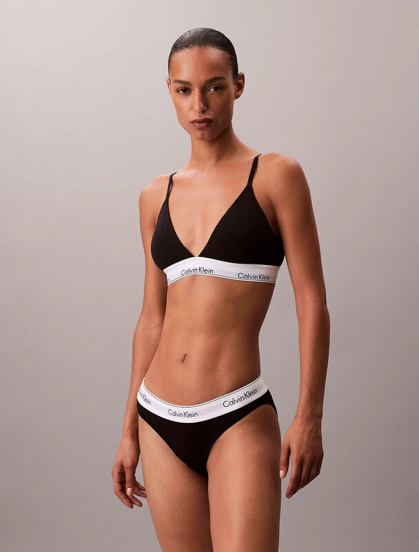 Calvin Klein Icon Cotton Modal Lightly Lined Triangle Bralette - Black