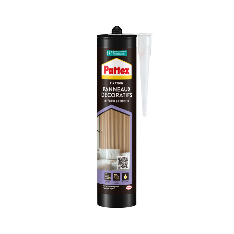Colle mastic fixation panneaux décoratifs Pattex